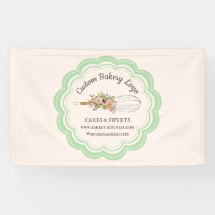 Green Whisk Flower Boutique Bakery Pastry Chef Banner