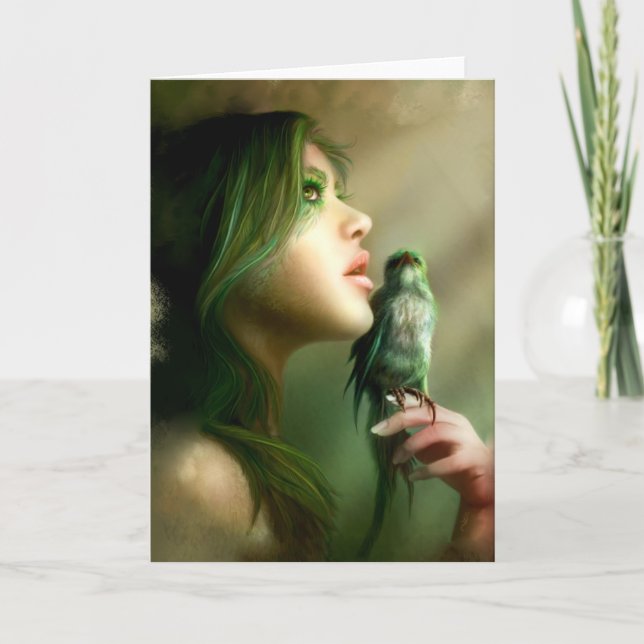 Green Whisper Greeting and Note Cards (Front)
