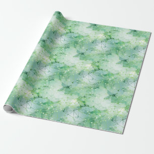 Green & White Abstract Geometric Wrapping Paper