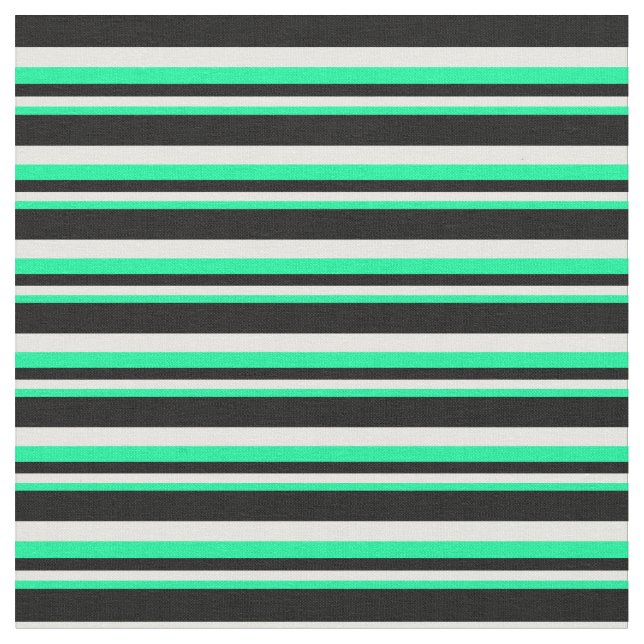 Green, White, and Black Coloured Pattern Fabric (Close Up)