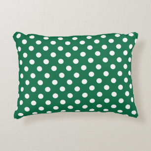 green, white and green polka dots accent pillow
