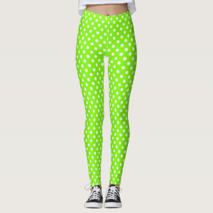 green, white and green polka dots leggings