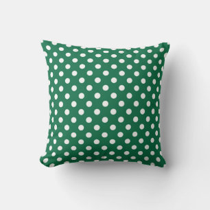 green, white and green polka dots  throw pillow