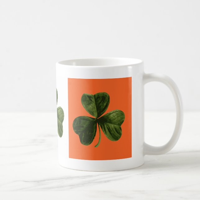 Green,White and Orange Clover Mug (Right)