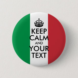 Green White and Red Keep Calm and Your Text 2 Inch Round Button