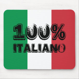 Green White and Red Tricolor 100% Italiano Mouse Pad