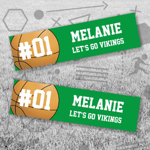 Green White Baseball Team Bumper Sticker