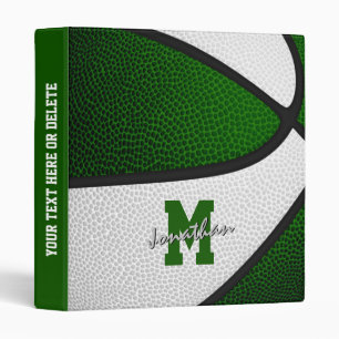 green white basketball team colours boys girls binder