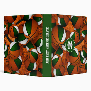 green white basketball team colours sports pattern binder