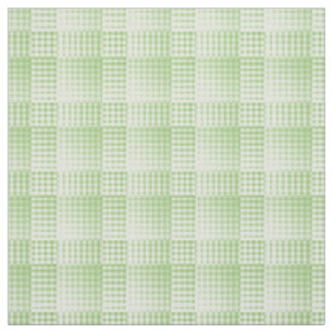 Green White Checker Abstract Pattern Fabric