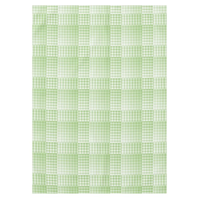 Green White Checker Abstract Pattern Tablecloth (Front)