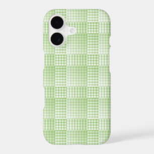 Green White Chequered Abstract Pattern