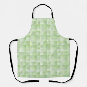 Green White Chequered Abstract Pattern Apron
