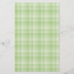 Green White Chequered Abstract Pattern Stationery
