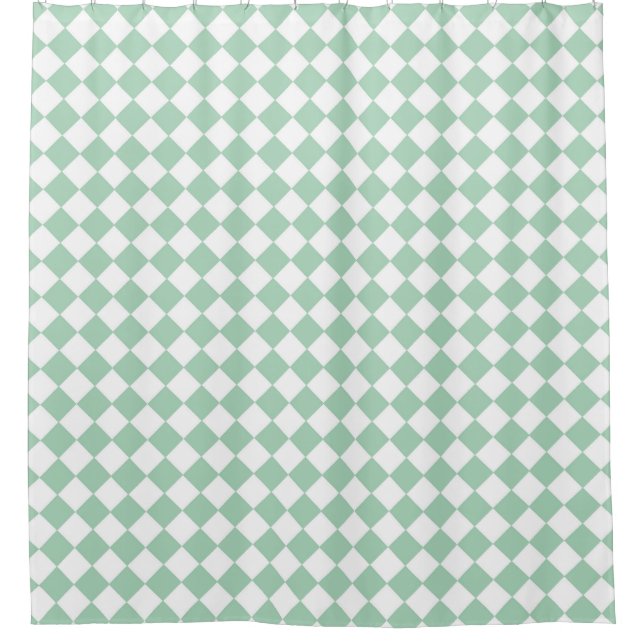 Green White Chequered Diamond Pattern  (Front)