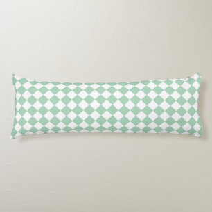 Green White Chequered Diamond Pattern  Body Pillow