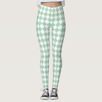 Green White Chequered Diamond Pattern 