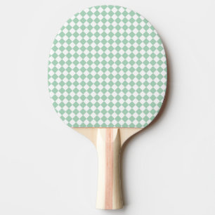 Green White Chequered Diamond Pattern Ping Pong Paddle