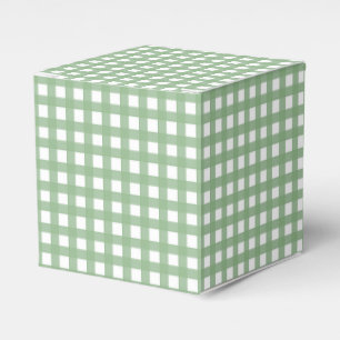 Green & White Chequered Plaid Party Favour Gift Bo Favor Box