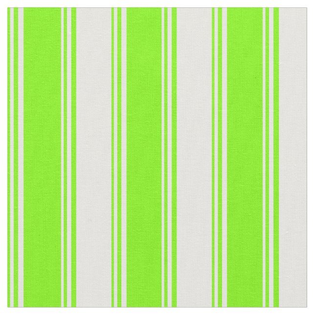 Green & White Coloured Stripes Pattern Fabric (Close Up)