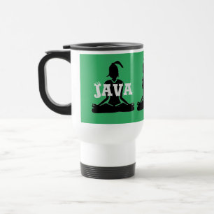 Green & White Commuter 'Java Yoga' Travel Mug