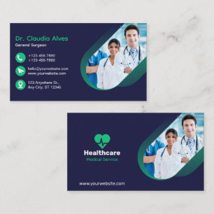 Green White Creative Modern Medical Business Card