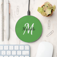 Green & White Custom Monogram