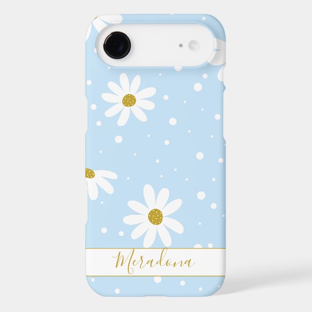 Green White Daisy Gold Personalized Case-Mate  (Back)
