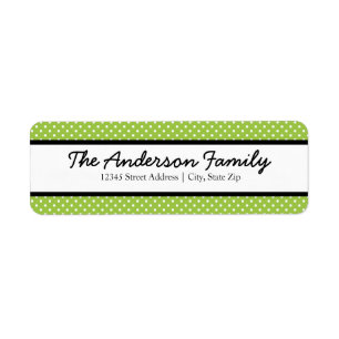 Green & White Dots - Address Labels