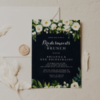 Green White Floral Blue Bridesmaids Brunch Shower 
