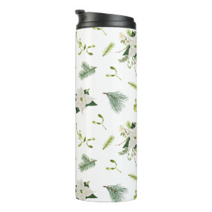 Green White Floral Soft and Stylish Thermal Tumbler