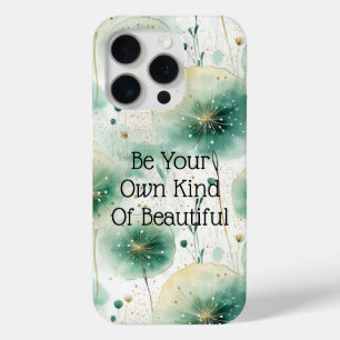 Green White Flowers iPhone 15 Pro Case