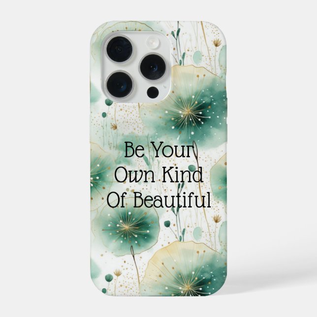 Green White Flowers iPhone Case (Back)