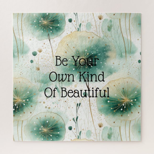 Green White Flowers Jigsaw Puzzle (Vertical)