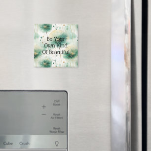 Green White Flowers Magnet