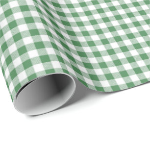 Green White Gingham Wrapping Paper