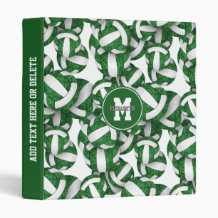 green white girls school colours volleyball patter binder