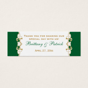 Green White Gold Scrolls, Shamrocks Favour Tag 2