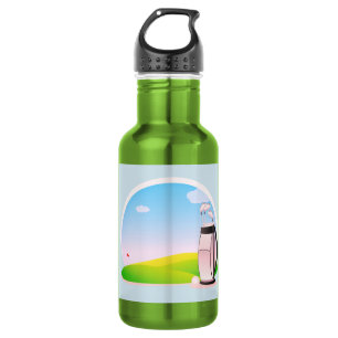 Green White Golfer Golf Personalized 532 Ml Water Bottle