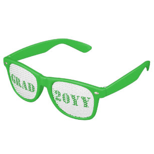 Green & White Grad 2016 Text Design Retro Sunglasses