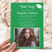 Green White Graduation Cap Trunk Party Photo I