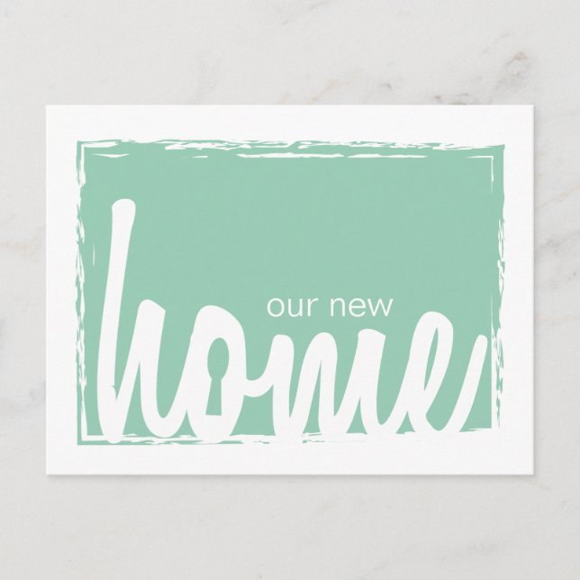 Green & White Home Key Lock New Home Announcement (Front)