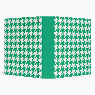 Green White Houndstooth Check Binder