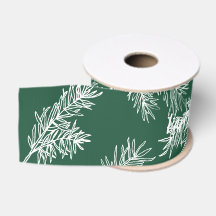 Green White Modern Elegant Botanical Christmas Gro