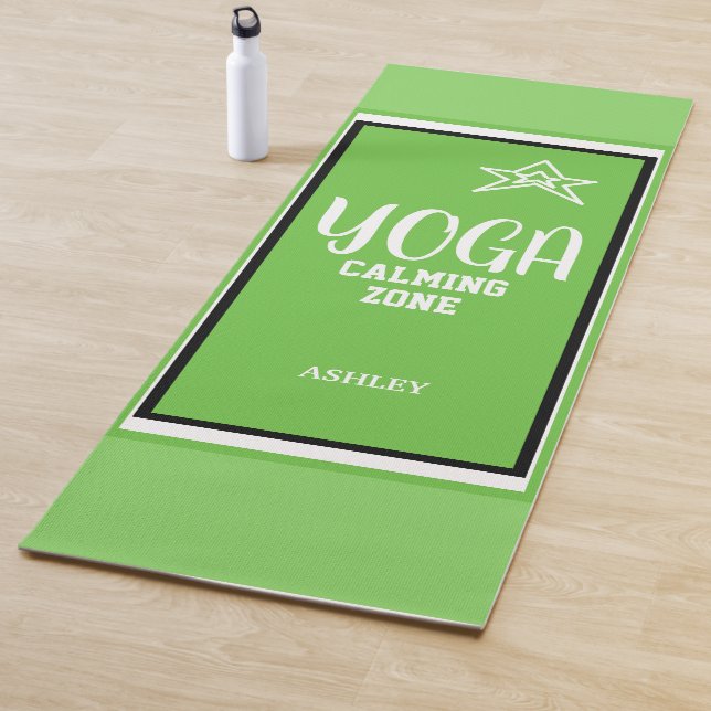 Green White Name Yoga Mat (In Situ)