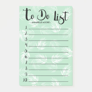 Green & White Palm Leaves To Do List Post-it Notes
