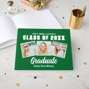Green White Photo Class of 2025 Graduation Guest Book