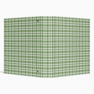 Green White Plaid Pattern Binder