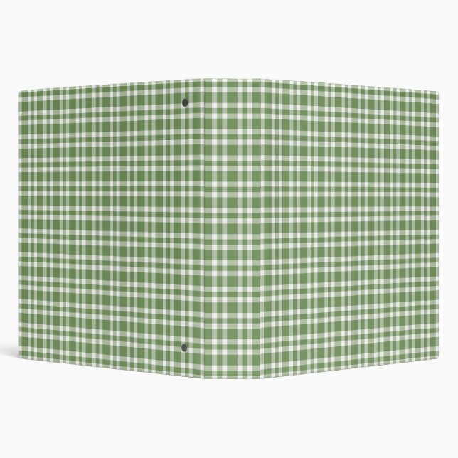Green White Plaid Pattern Binder (Background)