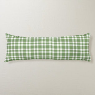 Green White Plaid Pattern Body Pillow